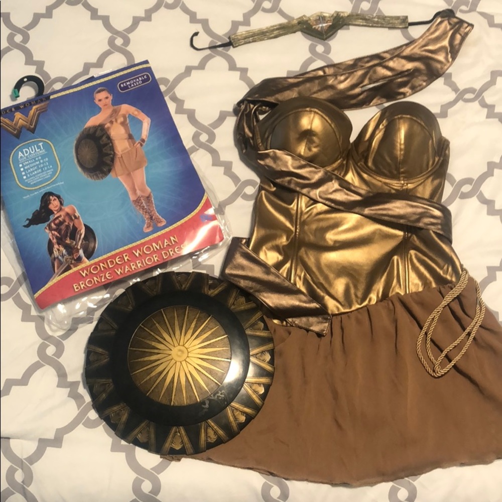 Wonder Woman Corseted Dress Bronze Warrior Costume